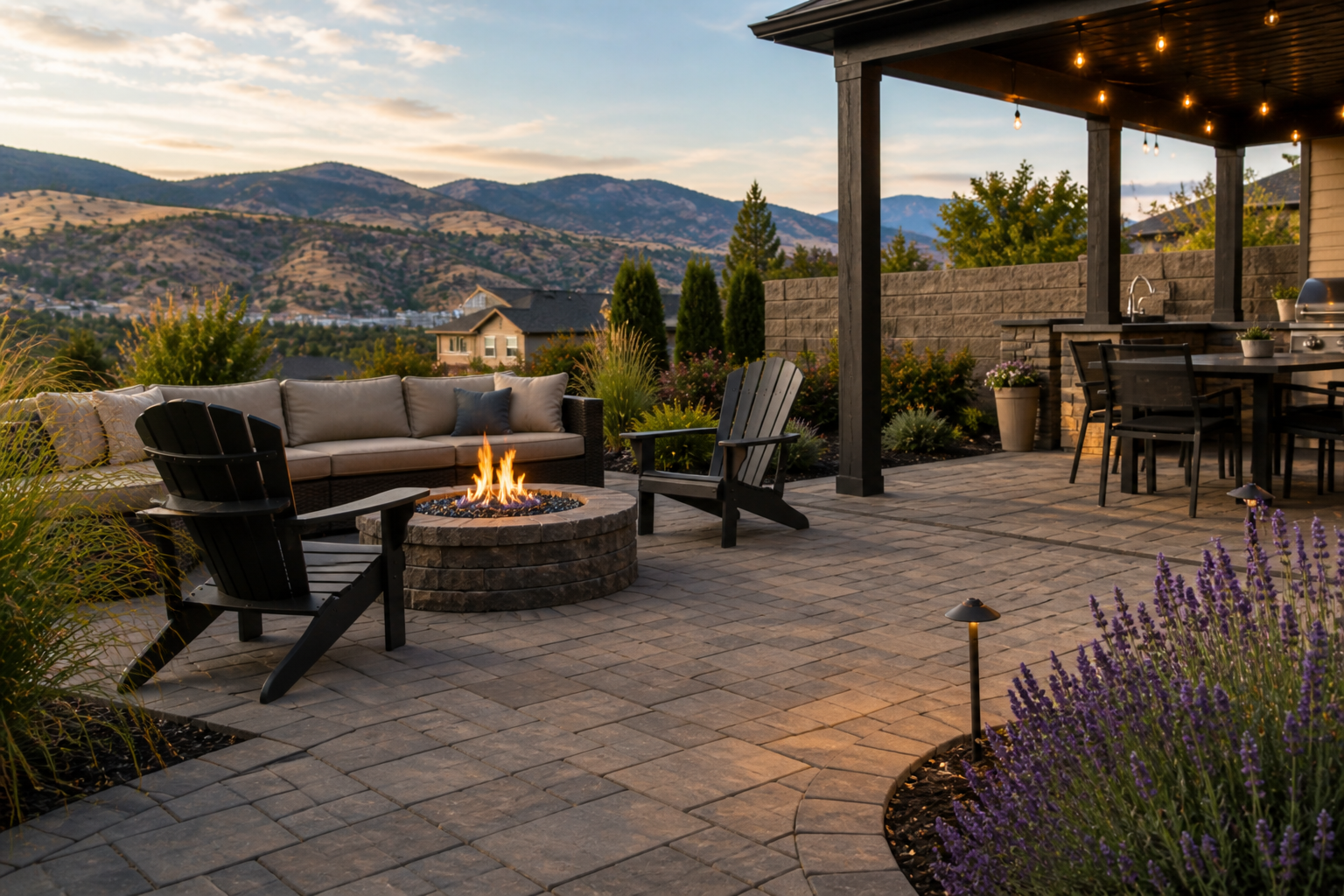 Outdoor patio landscaping Okanagan
