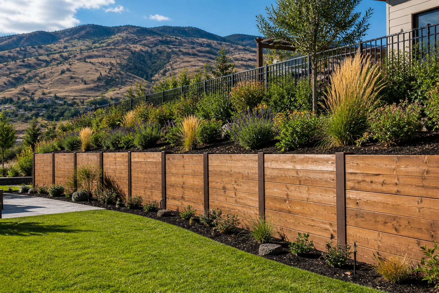 Wood retaining wall Penticton