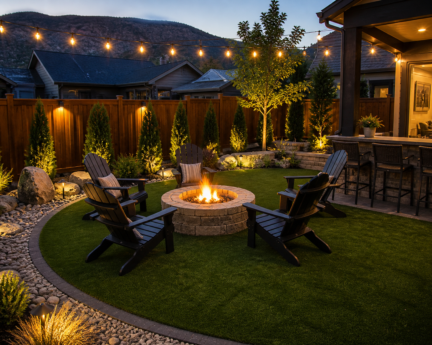 Backyard fire pit area South Okanagan